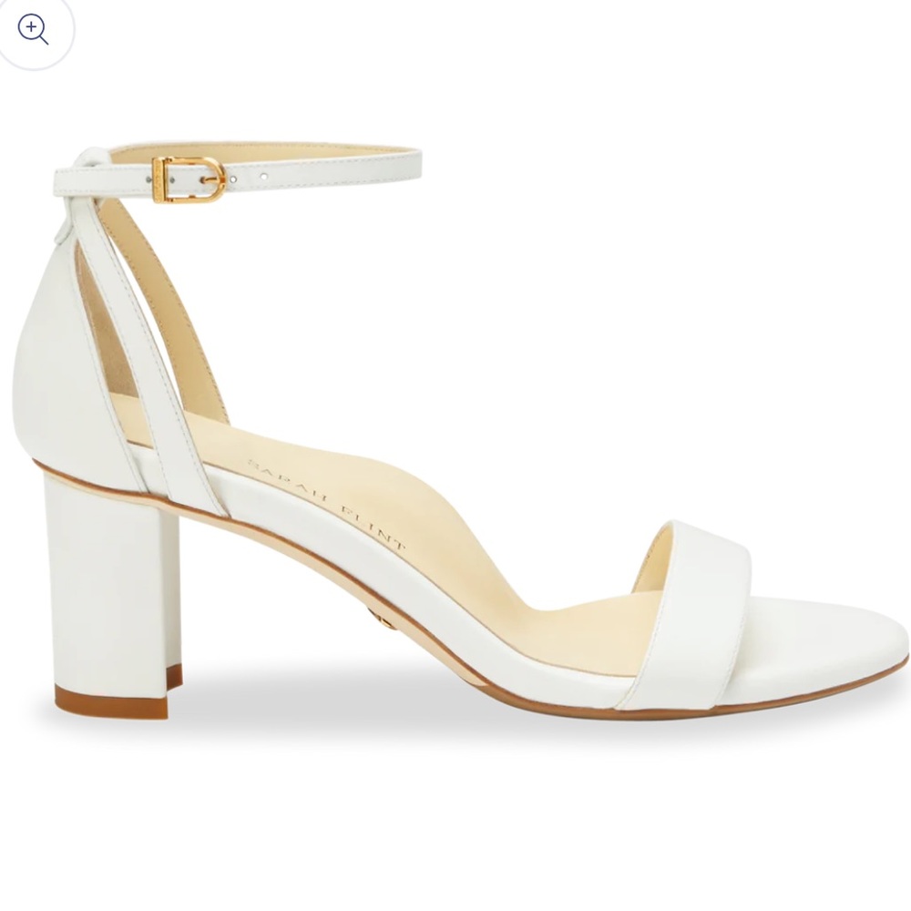Sarah Flint. Perfect Block Sandal 60 × IT 38 - US 8 / White Calf